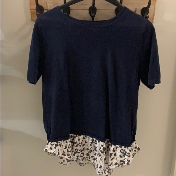 LOFT Mixed Media Cheetah Sweater - Picture 3 of 6